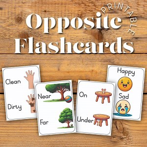 Printable, Opposites Flash Cards, Preschool Learning Resource, Toddler Vocabulary Builder, Educational, Digital Download - Etsy Canada