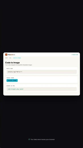 Code to Image — Free Online Tool | TinyTool.cc