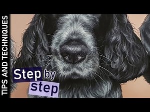 How to paint fur in acrylics | Step by step Spaniel ear tutorial