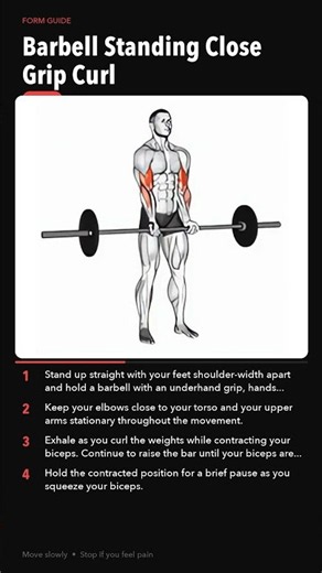 Barbell Standing Close Grip Curl | Biceps Tutorial