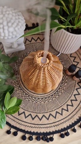 Woven Ultrasonic Diffuser | Aromatherapy Silent Device With Soft LED Light | Decorative Aroma Lamp - Etsy