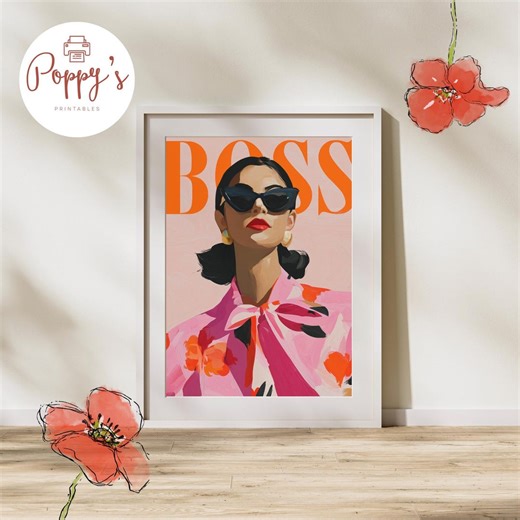 Fashionable Woman Art Print – Preppy, Trendy Style (Digital Download)
