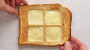 Window cheese on toast breakfast idea