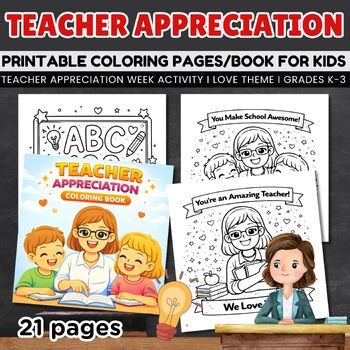 Teacher Appreciation Coloring Pages/Book, Thank You Teacher Quotes Designs