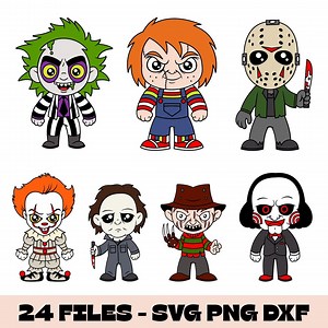 Chibi Horror Svg Bundle, Cute Killer Clipart Png, Scary Characters for Shirts, Halloween Svg Dxf, Instant Digital Download - Etsy
