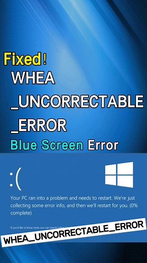 WHEA_UNCORRECTABLE_ERROR #bluescreenerror #bluescreen #windows10