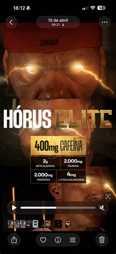 Chegou o novo Hórus Elite! ⚡️ 400mg de cafeína por dose para quem busca intensidade de VERDADE no treino. Uma fórmula criada para elevar foco, energia e performance ao próximo nível, cada dose conta com: • 400mg de cafeína • 2g de beta alanina • 2.000mg de taurina • 2.000mg de arginina Disponível nos sabores Pink Boost, Orange Nitro e Red Explosion. O próximo nível de poder começou. Garanta já o seu no site e nas melhores lojas do Brasil! 🇧🇷 #maxtitanium #horuselite #pretreino #lancamento #sup