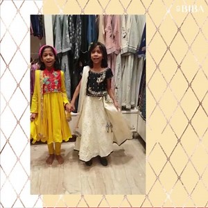 Dressing up made twice more fun! Little ones have different choices but we house something that suits both of them. So be it twirling or paying no attention, they can do it all. #Biba #BeTheGlow | BIBA
