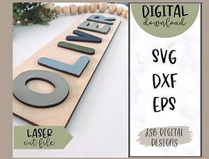 Name Puzzle SVG File | Laser Cut Glowforge Pattern (digital Download) - Etsy