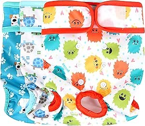 wegreeco Luxury Washable Reusable Dog Diapers (Stylish Pattern) - Female Dog Diapers, Doggie Diapers, 3 Pack (Inspiring, Extra Large)
