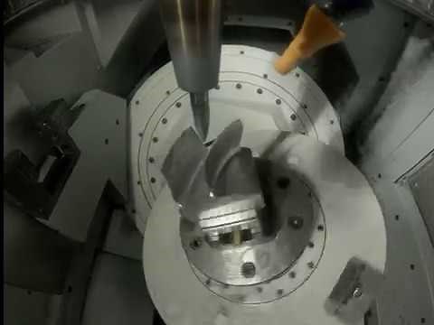 Mastercam machines two blades using multiaxis roughing