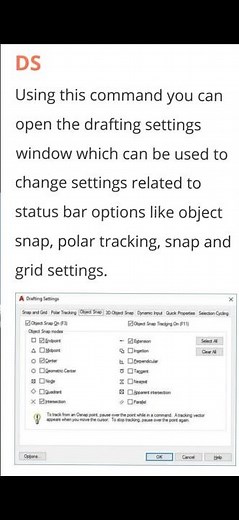 Auto cad 2007 command Drafting settings Ds #autocad#tutorial #monetizedviews #muscatwaly #cad #virl