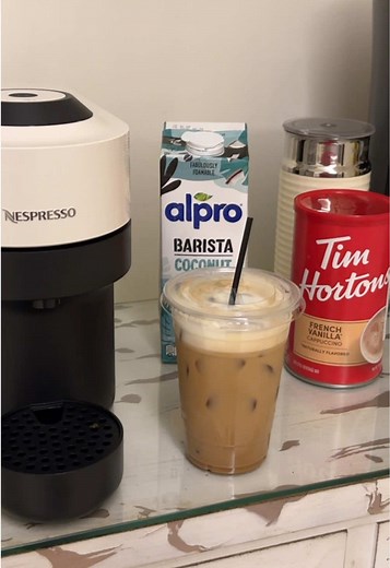 Iced French Vanilla Latte with Nespresso Vertuo Pop