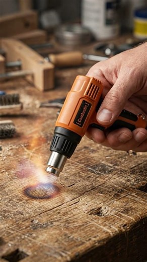 Heat Gun Wood Burning Trick You Need to See #woodworking #hacks #shorts