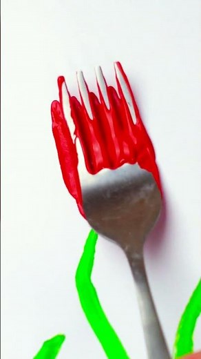 🎨 Paint Flowers with a Fork – Fun Way to Learn Colors!