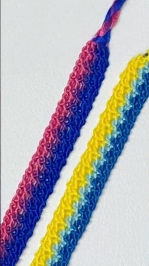 【🔰簡単】透け感が可愛い💕ストライプラインミサンガの編み方⁑Friendship Bracelet tutorial #ミサンガ #friendshipbracelet #shorts