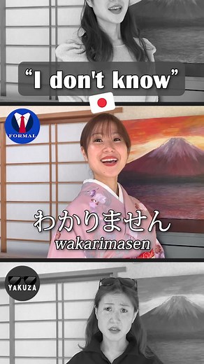 "I don't know" in Japanese Formal 👔 わかりません wakarimasen Casual 🧢 わかんない wakannai Yakuza 🕶️ 知るかボケ shiruka boke who knows?! stupid #japaneselearning #jlpt #japanesevocabulary #nihongo #learnjapanese | Japanese With Hikari