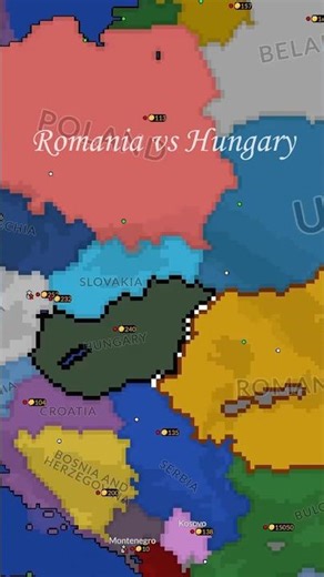 Romania vs Hungary. European War 1 #europe #fyp #map #history