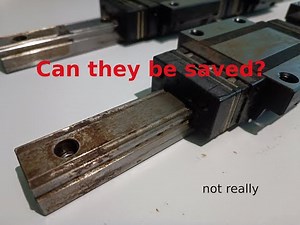 Taking a look inside THK linear guide while trying to save them