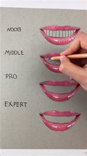 Drawing Teeth 🦷 on ✨Different Levels ✨ !! #artshorts #youtubeshorts #shorts