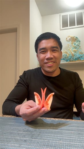 Basic carving how to make butterfly made from tomato #carving #tutorial #lesson | Ezer Damsani Jimenez