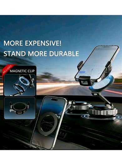 Adjustable Magnetic Phone Holder with Suction Cup