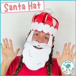 Paper Santa Hat | Santa Craft | Christmas Craft |Christmas Hat | Headband |Crown