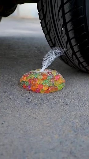 crushing crunchy and soft things with car #asmr #crunchy #crushing