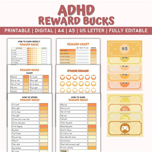 Editable Kids Chore Chart Bundle, School, Reward, Allowance, Daily Checklist, Weekly Chores, Responsibility, Behavior, Consequences, Letter - Etsy