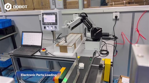 💻 Smart Electronics Handling with MG400 📲 Dobot MG400 is the perfect solution for electronic component loading and unloading. Its ultra-compact design, high precision (±0.05mm), and easy deployment make it ideal for small-batch, flexible production. With easy programming and a footprint smaller than an A4 paper, MG400 brings cost-effective automation to electronics manufacturing. 💡 Compact, Precise, Efficient. | Dobot