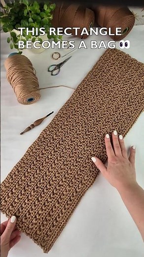 Crochet Bag from One Rectangle | Textured Star Stitch Origami Bag