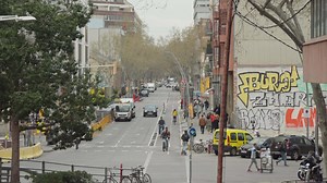 A busy city street congested with traffic