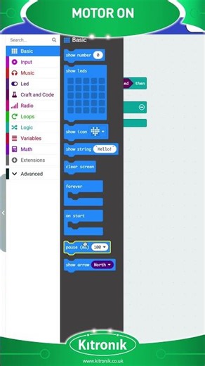 Craft & Code Turning on a Motor - Code in 60 Seconds