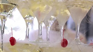 Steaming alcoholic drink with dry ice
