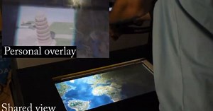 PiVOT tabletop display simultaneously delivers two different "view zones"
