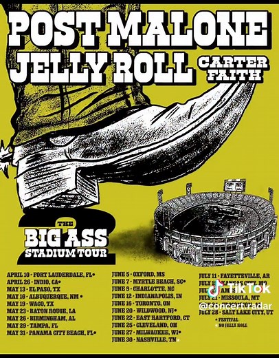 Post Malone & Jelly Roll: Big Ass Stadium Tour 2026