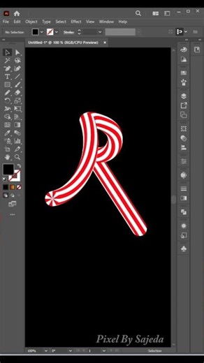 How to Create Candy Text Effect in Illustrator | Sweet Text Design #Shorts