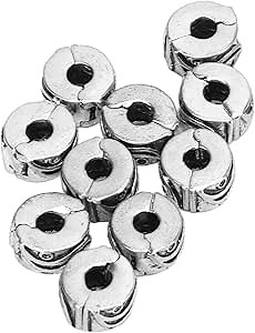 Stopper Beads, 10pcs Antique Silver Alloy Base Easy to Use Clip Lock Beads Non Slip Positioning Versatile Use fit European Charm Bracelet Clip Lock Clasps Beads for Bracelet