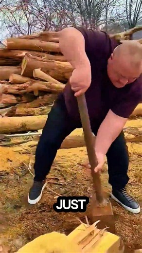 pay attention to the size of the axe #logging #sawblade #chainsaw #treecutting