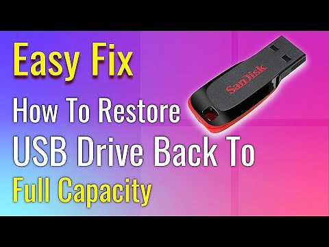 How to restore USB drive back to full capacity