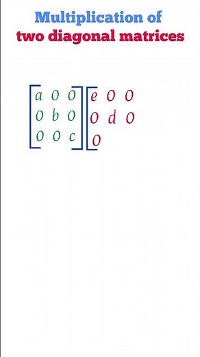 multiplication of two diagonal matrices | #matrix #multiplication