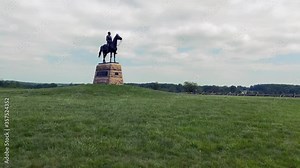 General Meade on horseback, leader of Union Army during Civil War at Gettysburg National Military Park statue