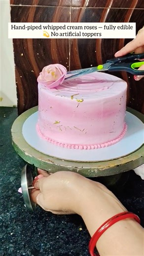 How to Make a Pink Floral Cake 🌸 | Step-by-Step Cake Decorating Tutorial | whipped cream Roses