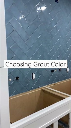 How to choose a grout color- Seamless Look vs contrast Tile on bathroom walls blue tile blue grout!