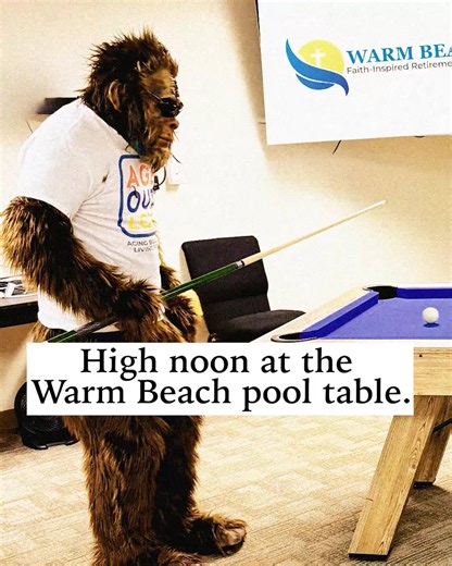 Squatch playing pool