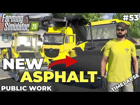 NEW ROAD IS DONE - LAYING ASPHALT WITH BOMAG MACHINES 👷 | PUBLIC WORK | Farming Simulator 25 | EP 53