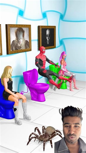 ￼ Spiderman, ￼magic super satisfying, funny toilet challenge #funny #shorts