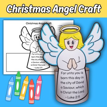 Christmas Angel Craft for Kids Sunday School Bible Lesson, Tree Topper Activity