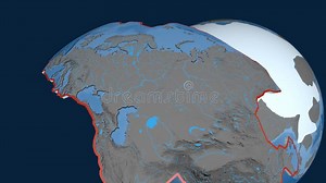 Eurasia tectonic plate. Elevation and bathymetry