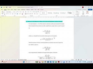 Statistical Interference of Two Samples